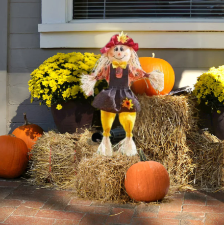 Small Girl Halloween Scarecrow Decoration
