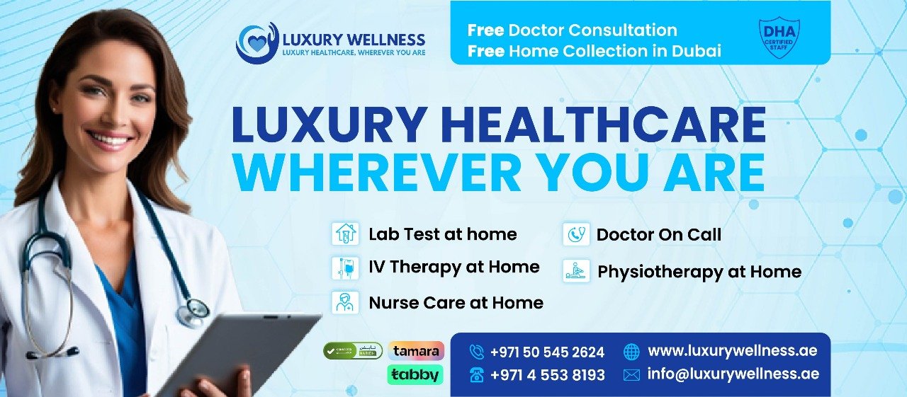 DHA-Certified Home Lab Test UAE - Luxury Wellness Banner