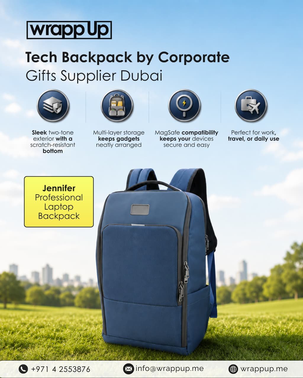 Corporate Tech Backpacks Dubai - Jennifer Laptop Backpack by Wrapp Up